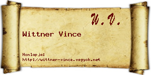 Wittner Vince névjegykártya